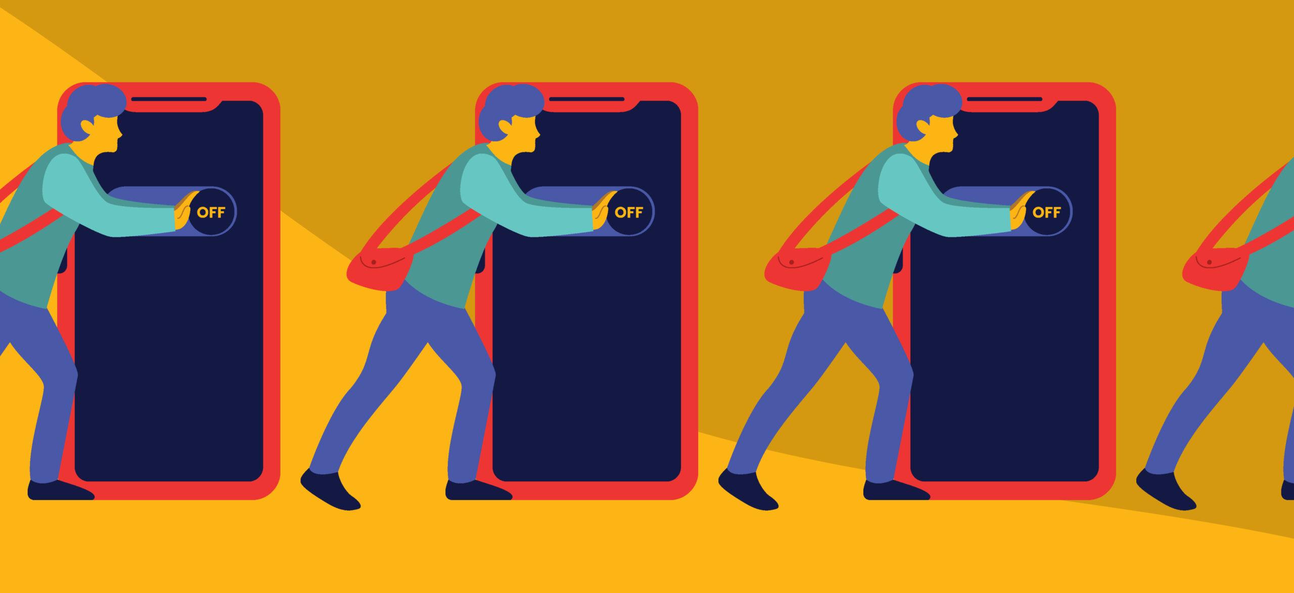 people entering several doors